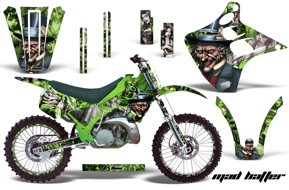 Kawasaki KX125 KX250 90-91 Graphics Kit Mad Hatter GS NPs